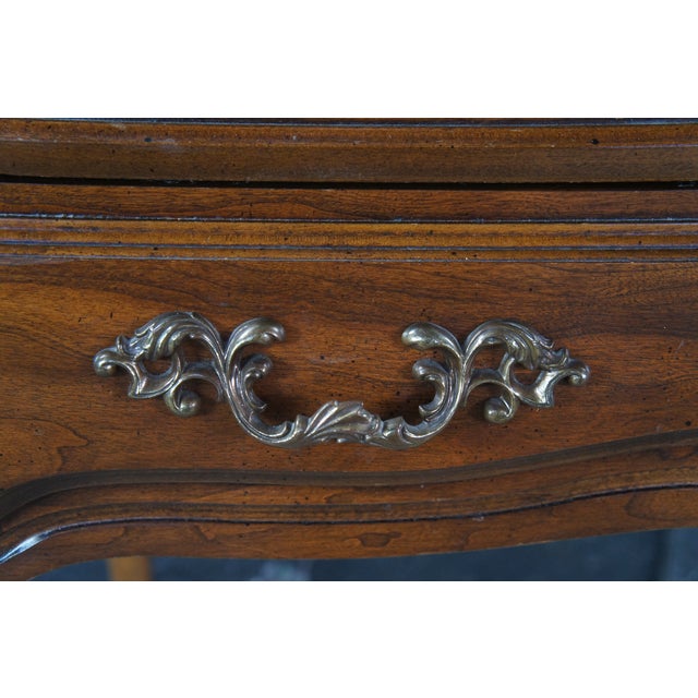 Late 20th Century National Mt Airy French Provincial Louis XV Walnut Writing Desk W Mirror & Light For Sale - Image 10 of 15
