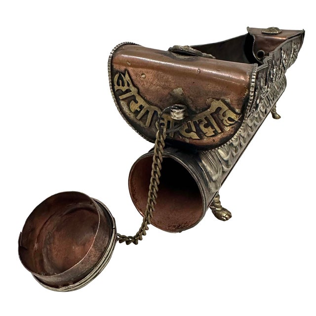 Metal Mid 20th Century Tibetan Handcrafted Bronze Incense Burner For Sale - Image 7 of 13