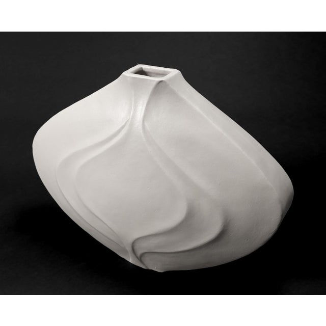 Sculptural Mid Century Modern ceramic vessel by Los Angeles artist Beverly Morrison. Nami—meaning “wave” in...
