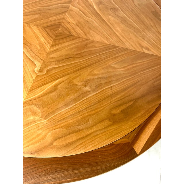 Mid-Century Modern "Medallion Limited" Four-Pie Wood Coffee Table With Brass Ferrules For Sale - Image 11 of 13