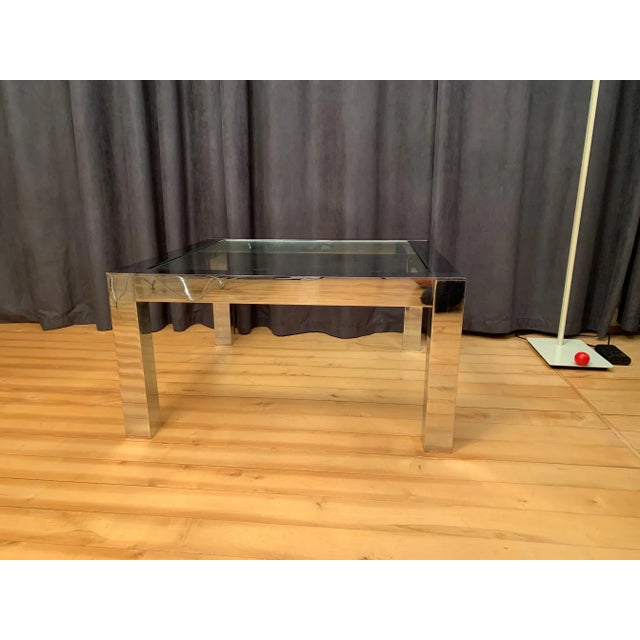 Chrome-Plated and Glass Coffee Table, Italy, 1960s For Sale - Image 12 of 12