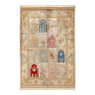 Pasargad DC Hand Knotted Pure Silk Rug For Sale