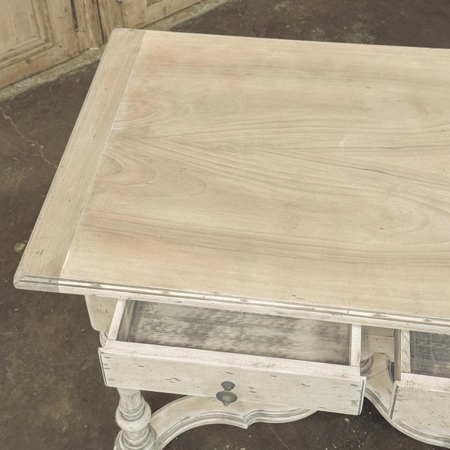 Dutch Stripped Sycamore Writing Table With 2 Drawers and Turned Legs For Sale - Image 17 of 18