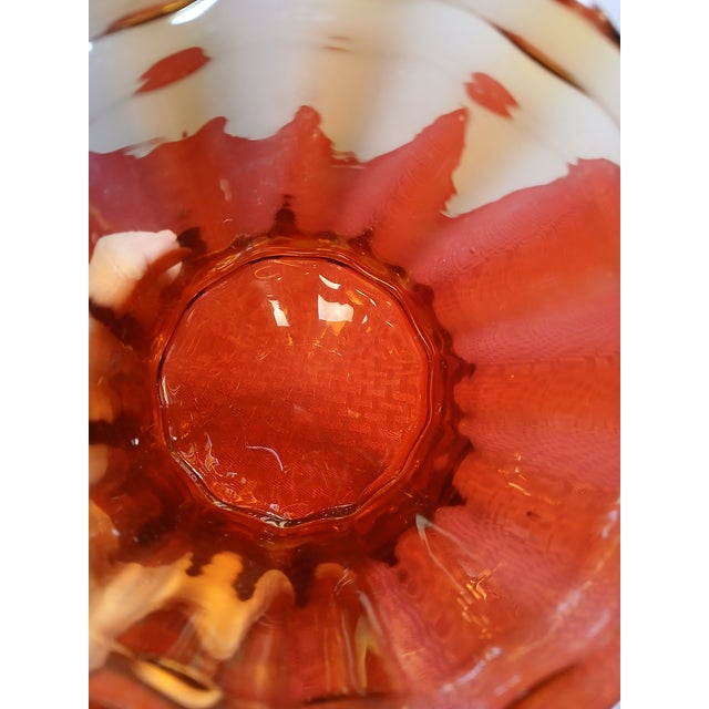 Glass Vintage Empoli Optic Glass Apothecary Jar With Circus Tent Lid, MCM For Sale - Image 7 of 8