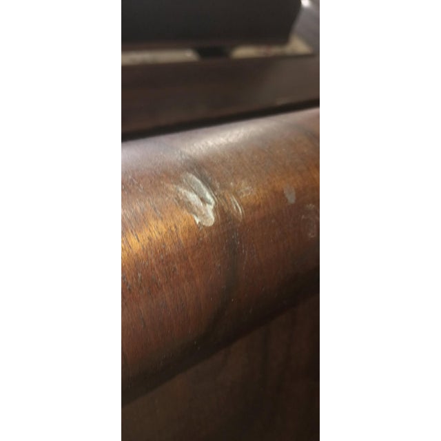 Mid 20th Century Solid Walnut Full Size Bed Frame Set For Sale - Image 9 of 13