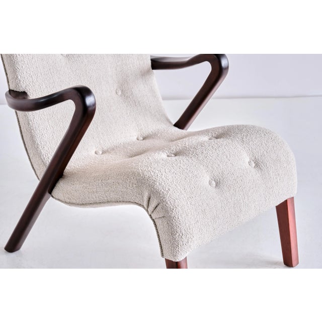 Wood Armchair in Bouclé and Mahogany by Axel Larsson, Sweden, 1940s For Sale - Image 7 of 12