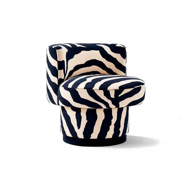 Caos Accent Chair in Zebra Furry Velvet from Moanne For Sale - Image 4 of 4