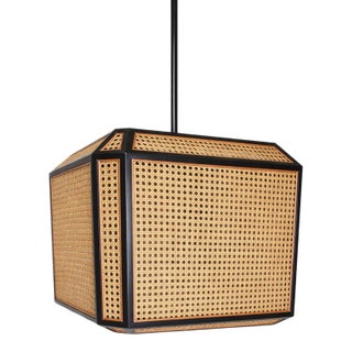 Hudson Valley 27" Georgia Rattan Pendant Lights in Old Bronze Finish – New in Box For Sale