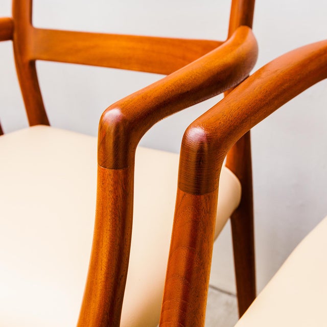 Wood 1970s Restored Niels Moller Model 67 Danish Modern Dining Chairs in Teak & Leather For Sale - Image 7 of 18