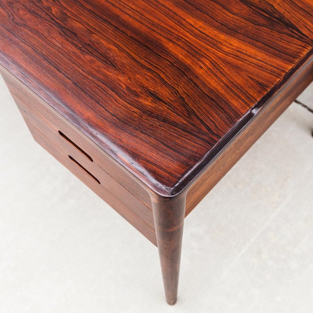 1960s Danish Rosewood Executive Desk Attributed to Erik Riisager-Hansen for Haslev For Sale - Image 17 of 18