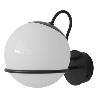 Mid-Century Modern Glass Model 238/1 Lamp with Black Mount by Gino Sarfatti for Astep For Sale