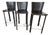 Late 20th Century Italian Frag Black Leather Countertop Stools, Set of 3 For Sale