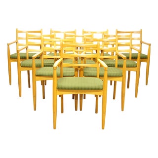 Mid-Century Dining Armchairs, Former Czechoslovakia, 1970s, Set of 10 For Sale