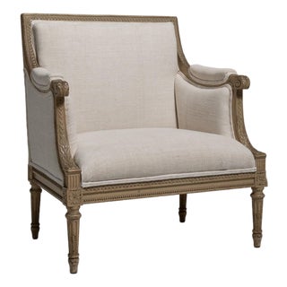 19th Century Louis XVI Cream Wood Bergere Chairs For Sale