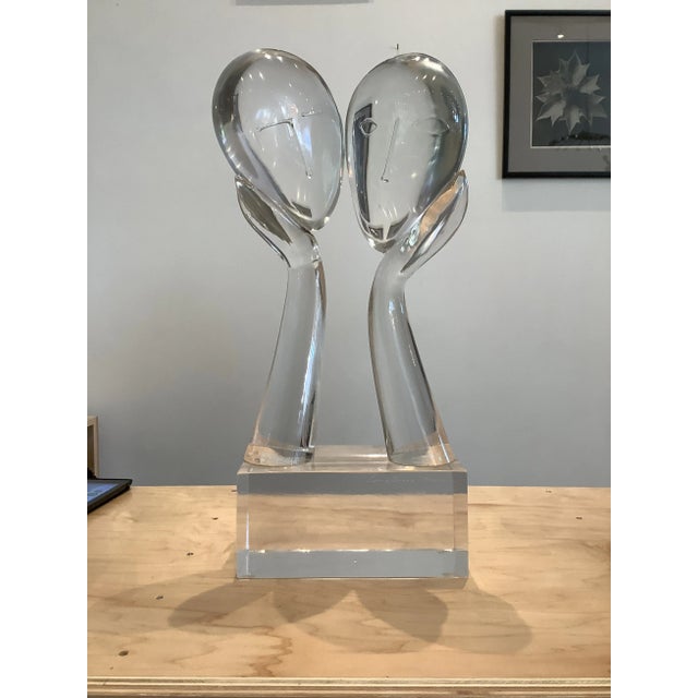 Loredano Rosin Murano Glass Sculpture “Two Faces” For Sale In San Francisco - Image 6 of 7