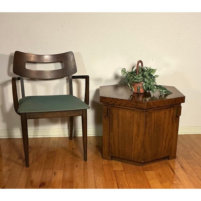 Lane Brutalist Mid Century Modern Hexagonal Cabinet End Table, 1970s For Sale - Image 12 of 12