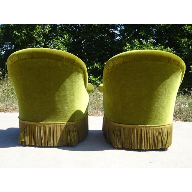 Green Velvet Toad Armchairs, 1950s, Set of 2 For Sale - Image 11 of 18