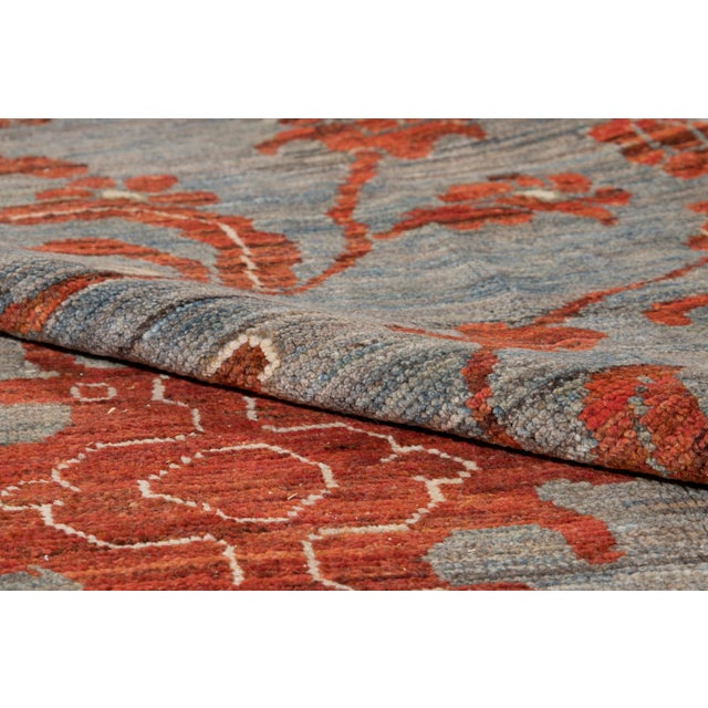 Oversize Modern Gray Oushak Handmade Wool Rug For Sale - Image 13 of 13