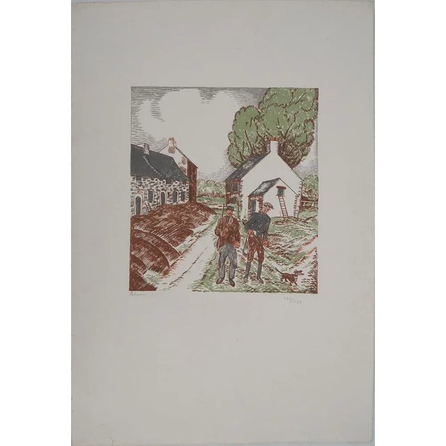 Jean Emile LABOUREUR Departure for the hunt, 1927 Original woodcut Signed in pencil On vellum, 50 x 34 cm Numbered / 150...
