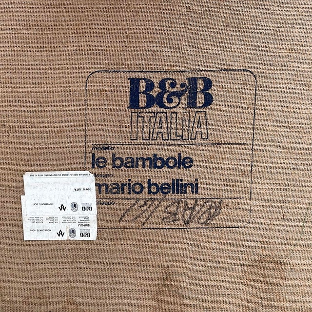 Italian Modern Brown Fabric Le Bambole Bed by Mario Bellini for B&B, 1980s For Sale - Image 16 of 17