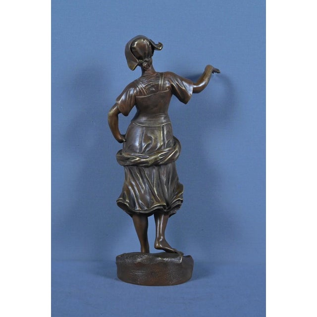 Bronze Fisherwoman by Giraud, 19th Century For Sale - Image 11 of 17