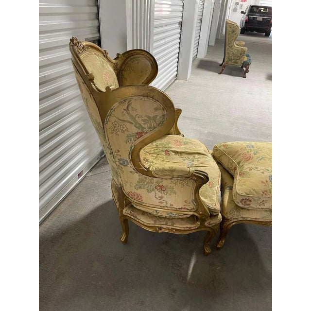 Louis XV style carved giltwood two-part Duchesse Brisee, Late 19th Century.