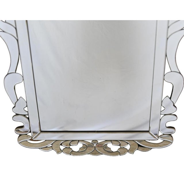 Art Nouveau Style Wall Mirror with Ornate Glass Frame, 1930 For Sale - Image 3 of 6
