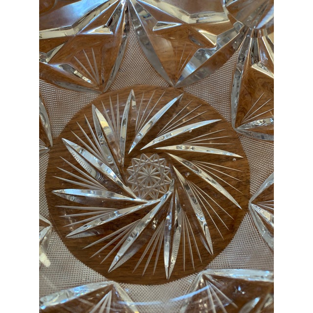 Mid-Century Modern Crystal Ashtray Starburst Design Heavy For Sale - Image 3 of 8