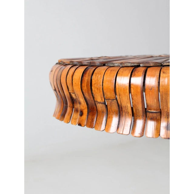 Antique Round Bamboo Accent Table For Sale - Image 9 of 11