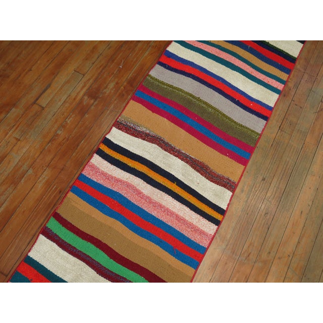Mid 20th Century Vintage Turkish Long and Narrow Runner, 1'10'' X 21'1'' For Sale In New York - Image 6 of 11
