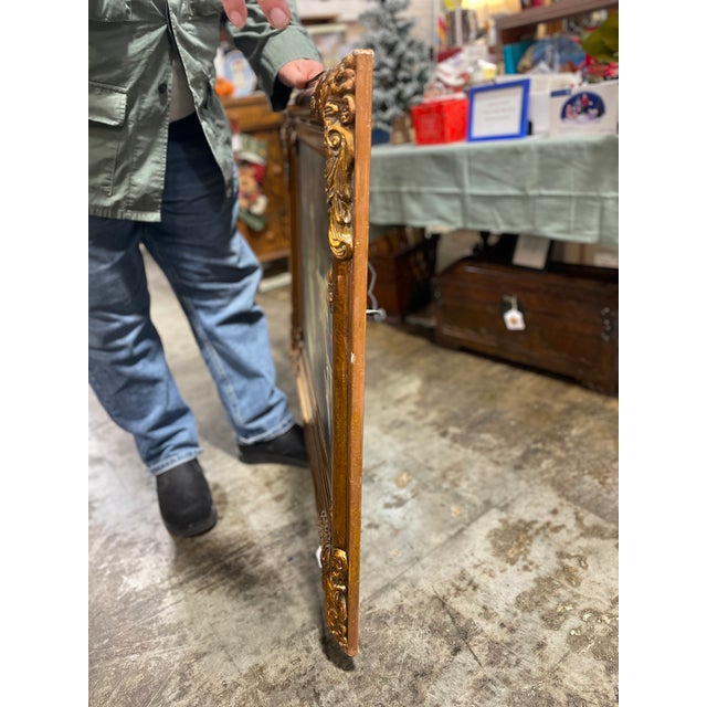 Realism Mid 20th Century Le Blanc De Jardin (The Garden Bench) by James Tissot Oil on Canvas Reproduction by "Raymond" For Sale - Image 3 of 9