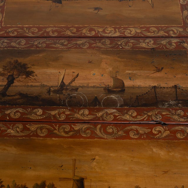 Early 19th Century Original Hand Painted Dutch Drop Leaf Table Console For Sale - Image 9 of 16