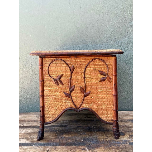 Vintage Tortoise Bamboo Sewing Box For Sale - Image 10 of 12