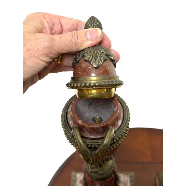 Vintage Biltmore Estate Collection Pair of Neoclassical Rouge Marble Urns Cassolettes For Sale - Image 10 of 17