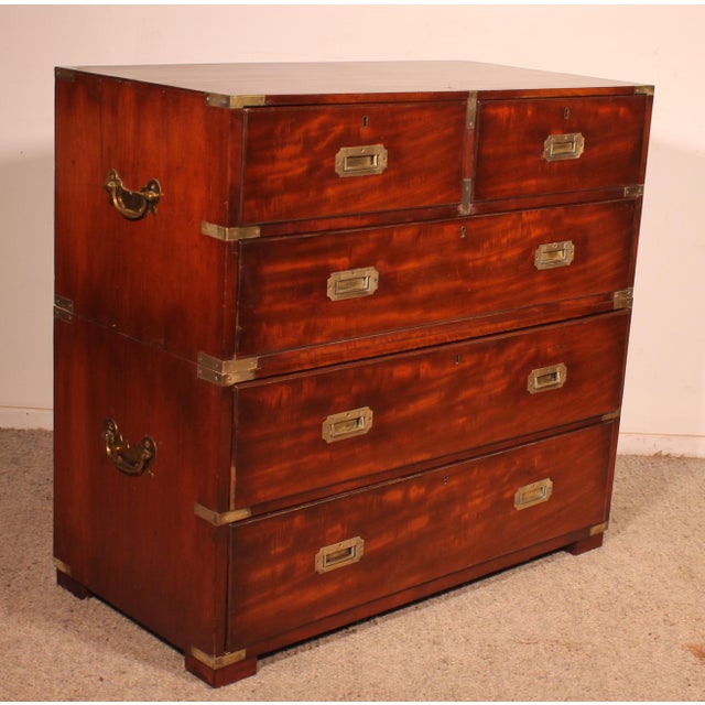 19th Century Military Mahogany Chest of Drawers For Sale - Image 4 of 12