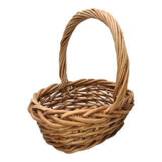 Vintage Small Gathering Basket For Sale