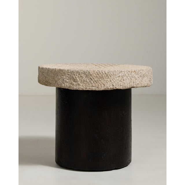 Iron Side Table with Stone Top, Antique, China, Early 20th Century For Sale - Image 11 of 12