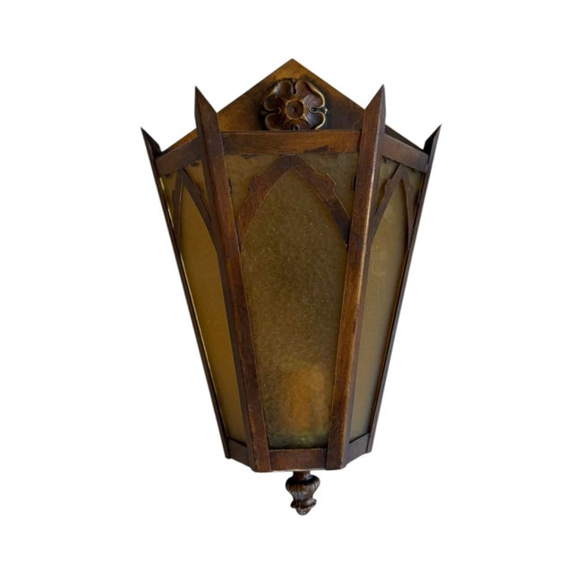 Antique Copper Plated Hexagonal Wall Sconces For Sale - Image 4 of 9