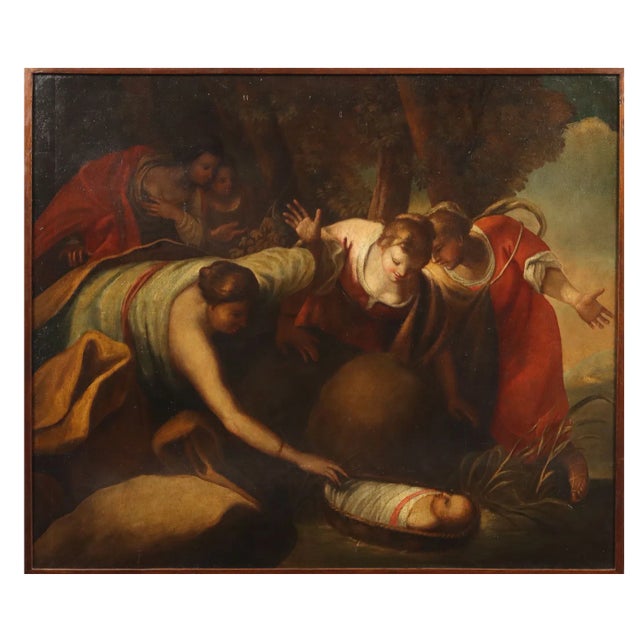 Moses Saved from the Waters, Oil Painting, Framed For Sale