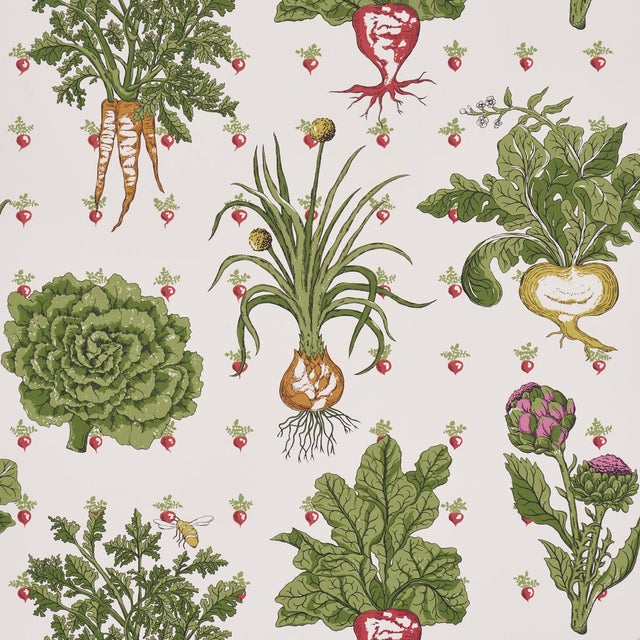 SAMPLE - Schumacher Green Grocer Wallpaper In Multi For Sale