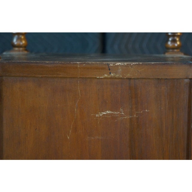 Antique Art Deco Walnut Carved Smoking Stand Tin Lined Humidor Magazine Rack For Sale - Image 12 of 16