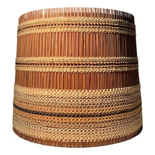 Vintage Elaborate Hand Crafted Textile Drum Lamp Shade by Maria Kipp For Sale