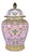 Chinese Pink Ground Famille Rose Porcelain Covered Jar With Lotus Motif For Sale