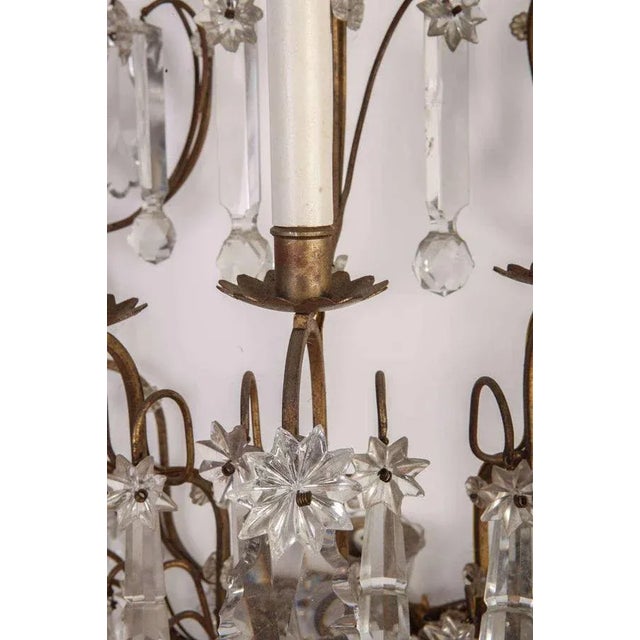 5 Branch Cut-Glass Wall Light For Sale - Image 5 of 6