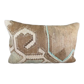Turkish Hemp Pillow Cushion Natural Beige Brown Pillow Cushion Cover 16" x 24" For Sale