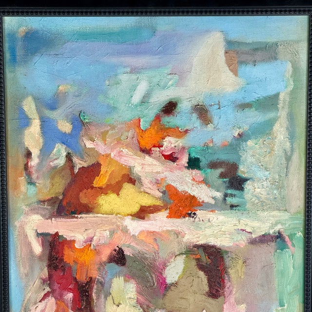Original Vintage New York Artist Eugene Arcieri Bright O/C Mid 20th C. Framed Painting For Sale - Image 4 of 10