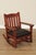 Mission Style Antique Oak Rocking Chair For Sale - Image 4 of 12