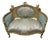 French Green and Gold Boudoir Sofa in Silk For Sale