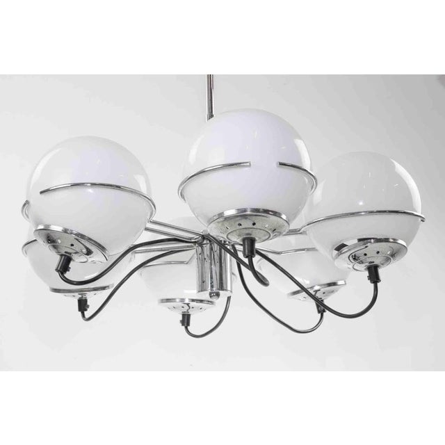 Metal Vintage Six Light Chandelier by Targetti Sankey, 1970s For Sale - Image 7 of 9