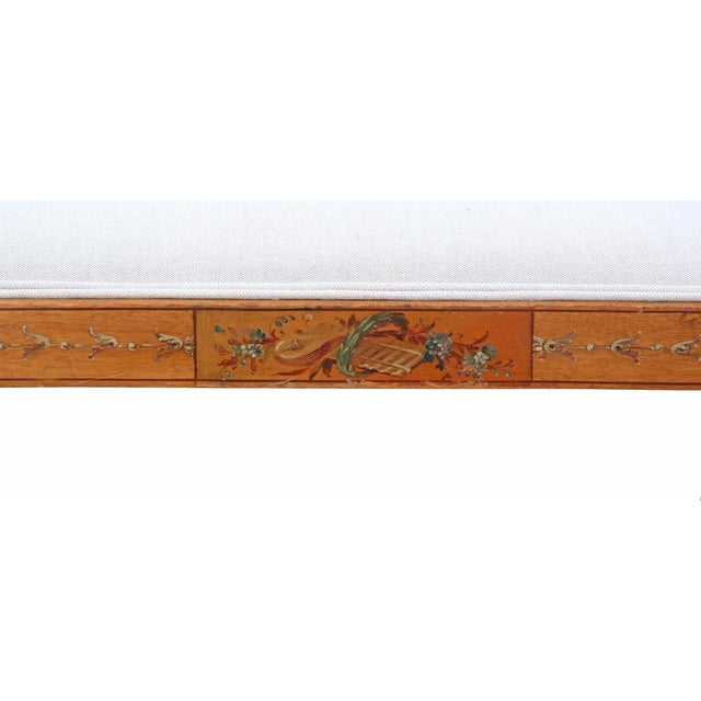 Brown Antique Victorian Decorated Satinwood Sofa, 1800s For Sale - Image 8 of 11